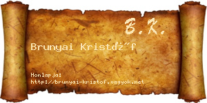 Brunyai Kristóf névjegykártya
